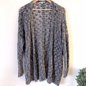 American Eagle gray open knit cardigan